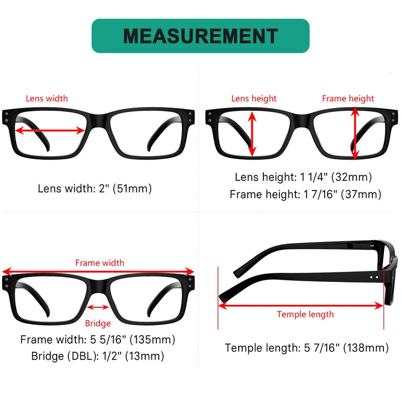Eyekepper Vintage Reading Glasses for Men - 5 Pack Spring Hinges Classic Readers - Black Frame +3.00 - Image 5